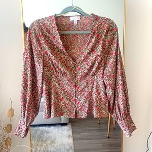 Topshop Floral Blouse
